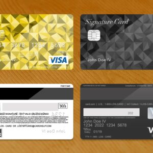 Bank Card Template Plus Dark Wood Grain