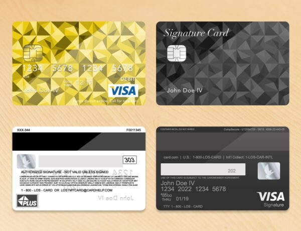 Bank Card Template Plus Light Wood Grain